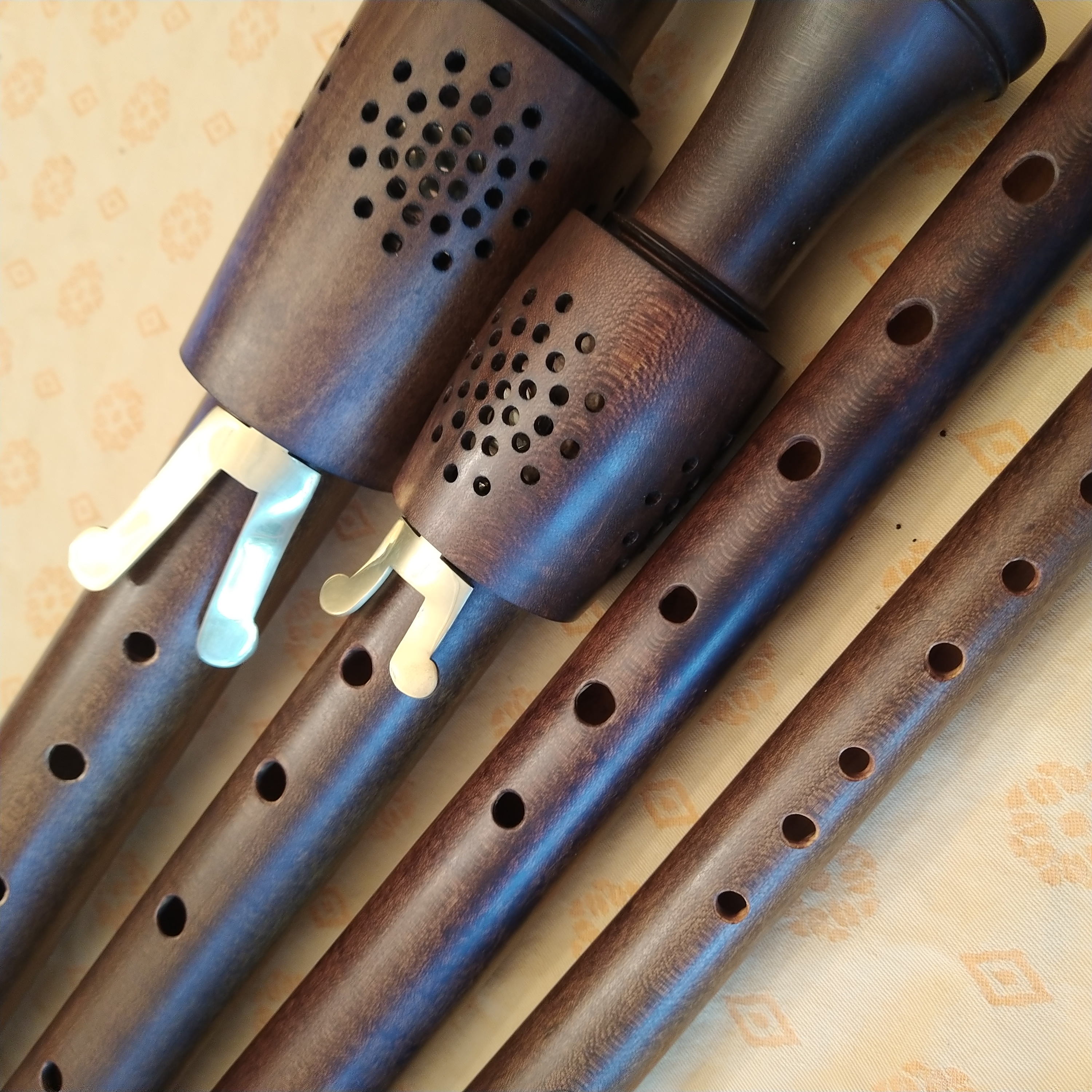 Renaissance recorder detail — keyed tenors