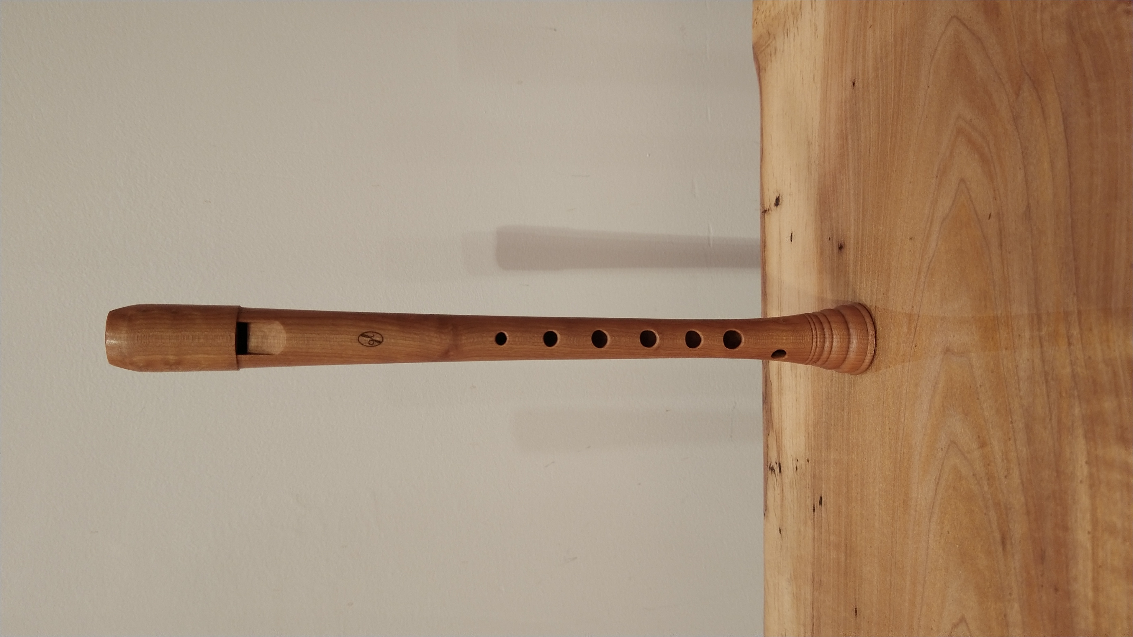 Transitional soprano recorder on wood surface